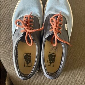 Vans old skool, leather and canvas with brown laces